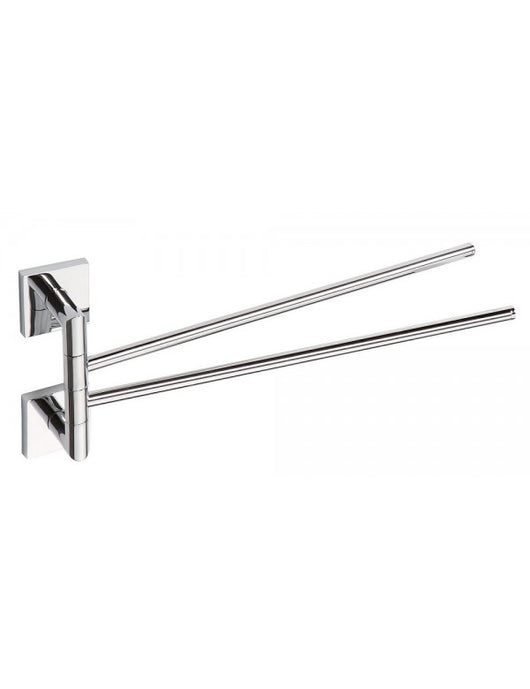 Portasciugamani doppio girevole BETA in ottone cromato 42x 16,5x 37cm