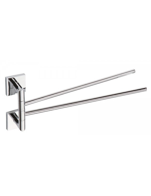 Portasciugamani doppio girevole BETA in ottone cromato 42x 16,5x 37cm