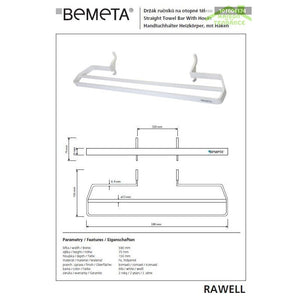 Portasciugamani doppio bianco per radiatore RAWELL 59x7,5x15cm