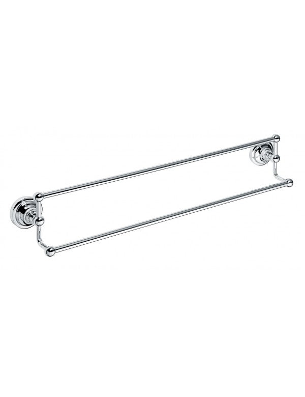 Portasciugamani doppio RETRO in ottone cromato 66,5x12,5x11,5 cm