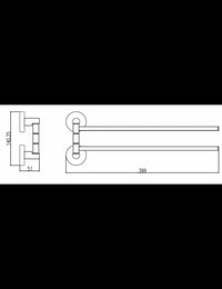 Portasciugamani doppio girevole COLORADO in ottone cromato 39,9x14x5,1cm