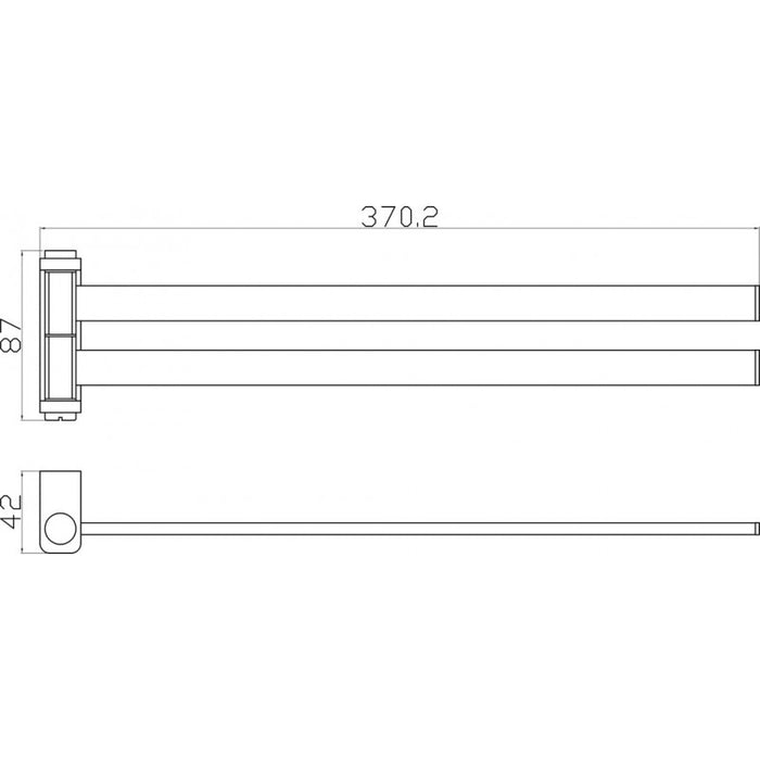 Portasciugamani doppio girevole NIL in ottone dorato 37 cm