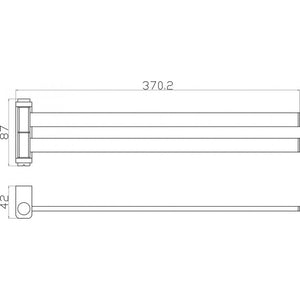 Portasciugamani doppio girevole NIL in ottone oro rosa spazzolato 37 cm