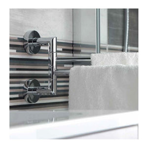 Portasciugamani doppio girevole OMEGA ottone cromato 42x16,5x7cm