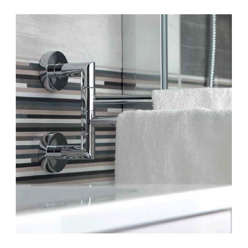 Portasciugamani doppio girevole OMEGA ottone cromato 42x16,5x7cm