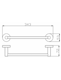 Portasciugamani a parete COLORADO in ottone dorato 34,3x7,2cm