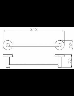 Portasciugamani a parete COLORADO in ottone dorato 34,3x7,2cm