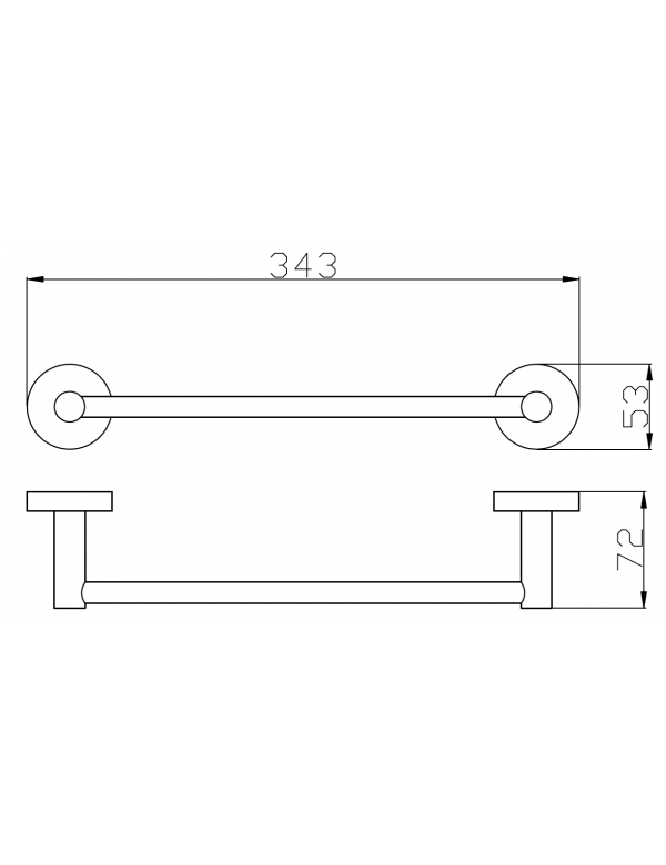 Portasciugamani a parete COLORADO in ottone cromato 34,3 cm