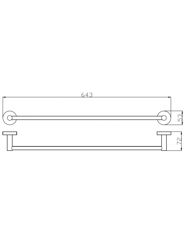 Portasciugamani a parete COLORADO in ottone placcato oro 64,3 cm