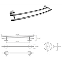 ALFA portasciugamani doppio a parete in zinco 62x11 cm