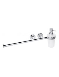 Portasciugamani con dispenser di lozione in vetro OMEGA 45,5x18x11,5 cm