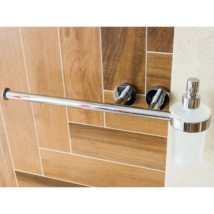 Portasciugamani con dispenser di lozione in vetro OMEGA 45,5x18x11,5 cm