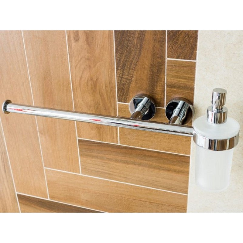 Portasciugamani con dispenser di lozione in vetro OMEGA 45,5x18x11,5 cm