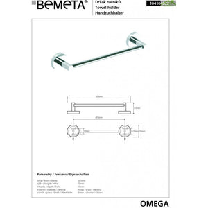 Portasciugamani a muro OMEGA ottone cromato 50,5x5,5x6,5 cm