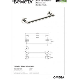 Portasciugamani a muro OMEGA ottone cromato 50,5x5,5x6,5cm