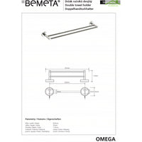 Portasciugamani doppio OMEGA ottone cromato 65,5x5,5x11 cm