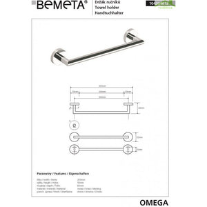 Portasciugamani a muro OMEGA ottone cromato 35,5x5,5x6,5cm