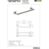 Portasciugamani a muro OMEGA ottone cromato 65,5x5,5x6,5cm
