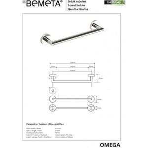 Portasciugamani a muro OMEGA ottone cromato 65,5x5,5x6,5cm
