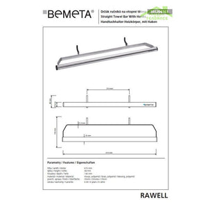 Portasciugamani RAWELL per radiatore in acciaio inox 61x4,8x14cm