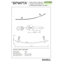 Porta asciugamani regolabile RAWELL in cromo per radiatore 60x4x9,5 cm