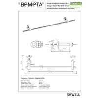 Porta asciugamani regolabile RAWELL in cromo per radiatore 60x4x9 cm
