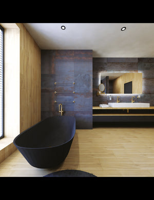 Portasciugamani RETRO in ottone cromato-oro 36,5x6,5x6,5 cm