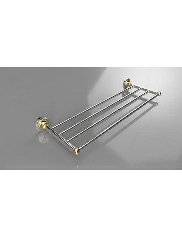 Portasciugamani RETRO in ottone cromato-oro 66,5x6,5x22,5 cm