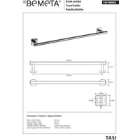 Portasciugamani TASI in ottone cromato 65,6 cm