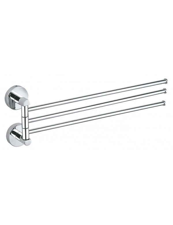 COLORADO Portasciugamani Tripla Rotante in Ottone Cromato 41,2 cm