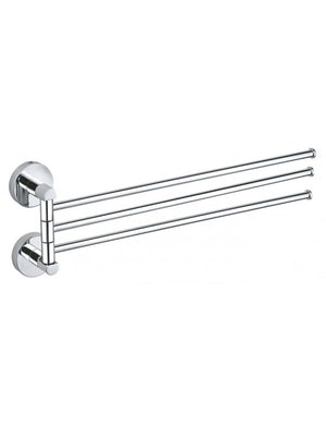 COLORADO Portasciugamani Tripla Rotante in Ottone Cromato 41,2 cm