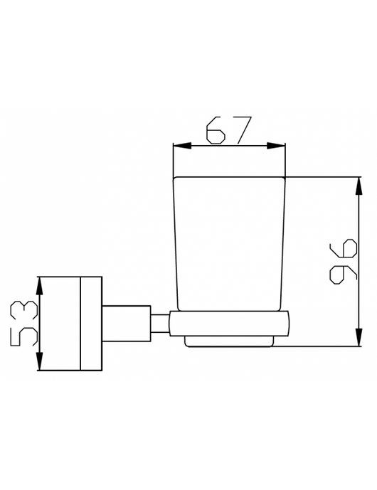 Portaspazzolino COLORADO in ottone placcato oro e vetro