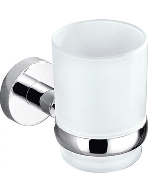 Portaspazzolino COLORADO in ottone cromato e vetro