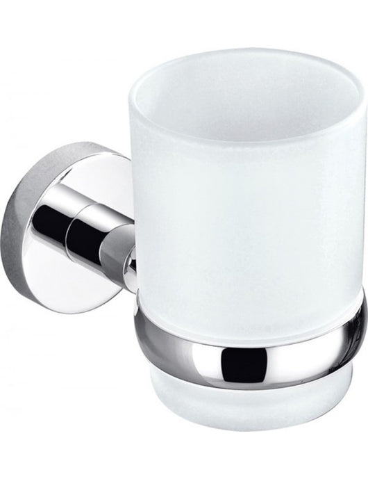 Portaspazzolino COLORADO in ottone cromato e vetro