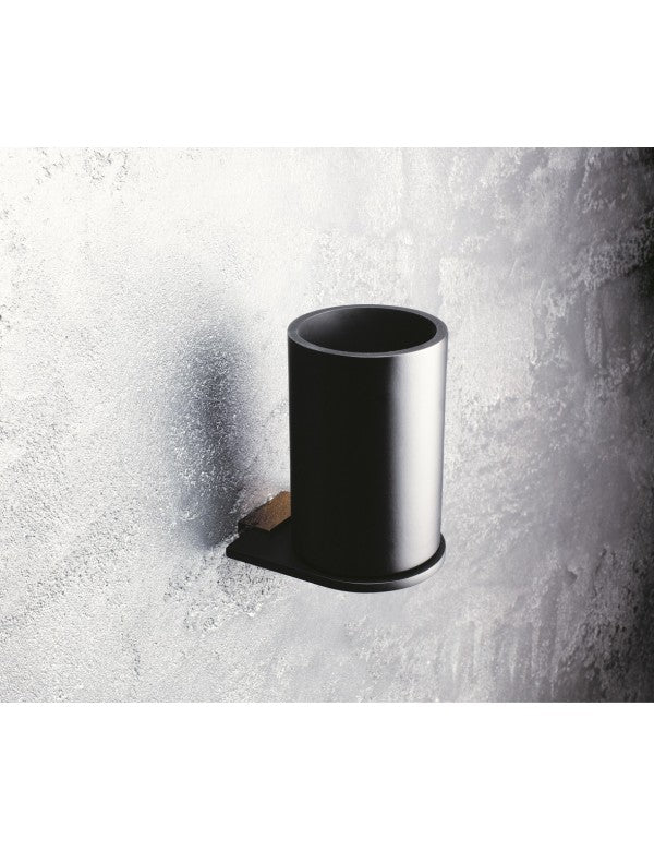 Portabicchieri GALLA in ottone nero e oro 12 x9,9 x7,5 cm