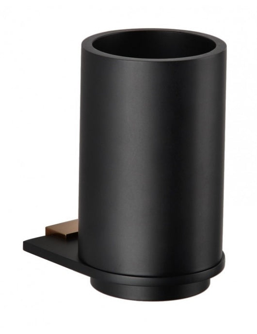 Portabicchieri GALLA in ottone nero e oro 12 x9,9 x7,5 cm