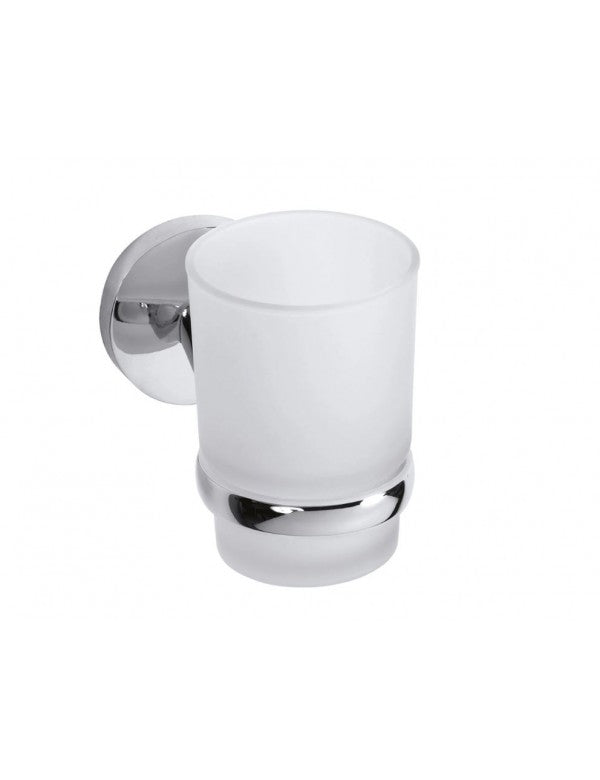 ALFA portabicchieri da parete in zinco con vetro 10cm x 11cm x7cm