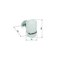 ALFA portabicchieri da parete in zinco con vetro 10cm x 11cm x7cm