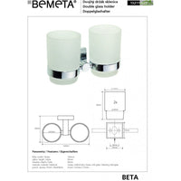 Portabicchieri a doppia parete in ottone cromato e vetro BETA 16x9,5x9cm