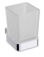 Portabicchieri da parete in ottone cromato e vetro VIA 6,4 x10 x9,7 cm