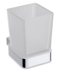 Portabicchieri da parete in ottone cromato e vetro VIA 6,4 x10 x9,7 cm