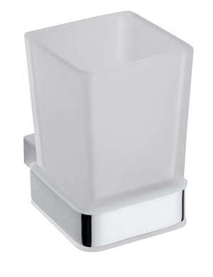 Portabicchieri da parete in ottone cromato e vetro VIA 6,4 x10 x9,7 cm