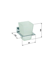PLAZA portabicchieri da parete cromato 12,5x8,5x10 cm
