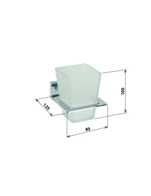 PLAZA portabicchieri da parete cromato 12,5x8,5x10 cm