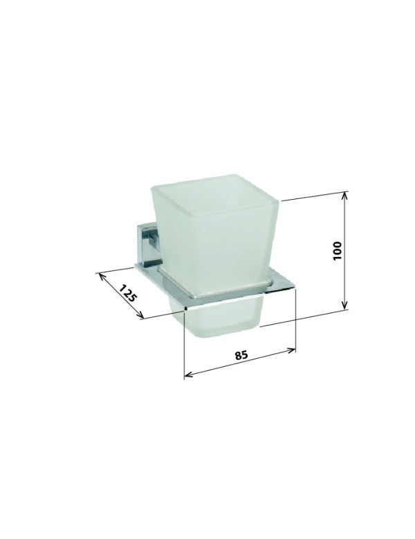 PLAZA portabicchieri da parete cromato 12,5x8,5x10 cm