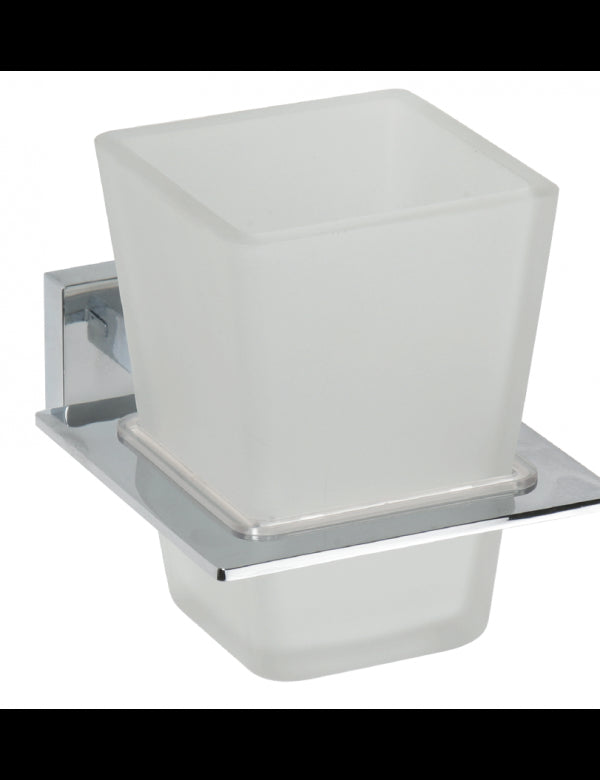 PLAZA portabicchieri da parete cromato 12,5x8,5x10 cm