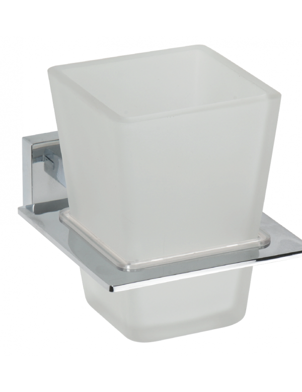 PLAZA portabicchieri da parete cromato 12,5x8,5x10 cm