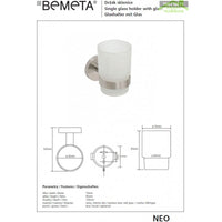 Portabicchieri NEO in acciaio inox e vetro 10x7x10cm