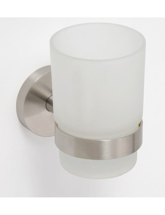 Portabicchieri NEO in acciaio inox e vetro 10x7x10cm