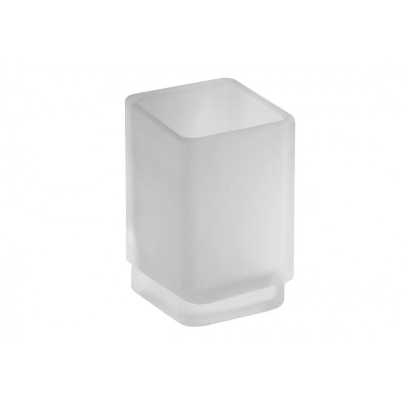 Portabicchieri da parete PLAZA in ottone cromato + vetro 6x10x9,5 cm